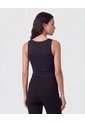 Top Sin Mangas Cuello U   Para Mujer Negro Patprimo de Patprimo