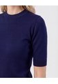 Camiseta De Punto Cuello Redondo   Para Mujer Azul Patprimo de Patprimo