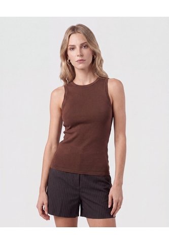 Camiseta Esqueleto Acanalada   Para Mujer Café Patprimo Patprimo