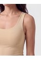 Top Sin Mangas Cuello U   Para Mujer Beige Patprimo de Patprimo
