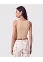 Top Sin Mangas Cuello U   Para Mujer Beige Patprimo de Patprimo