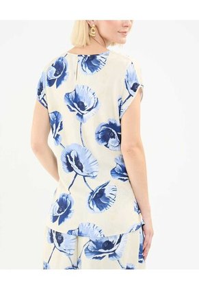Blusa Estampada Con Anudado  Para Mujer Beige Patprimo