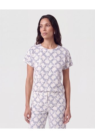 Camiseta Manga Corta Cuello Redondo   Para Mujer Azul Patprimo Patprimo