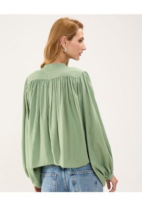 Blusa Cuello Mao  Para Mujer Verde Patprimo