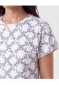 Camiseta Manga Corta Cuello Redondo   Para Mujer Azul Patprimo de Patprimo