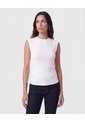 Camiseta Sin Mangas Textura Acanalada   Para Mujer Blanco Patprimo de Patprimo