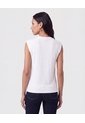 Camiseta Sin Mangas Textura Acanalada   Para Mujer Blanco Patprimo de Patprimo