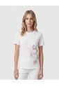 Camiseta Con Bordado Lateral   Para Mujer Blanco Patprimo de Patprimo