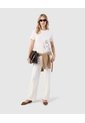 Camiseta Con Bordado Lateral   Para Mujer Blanco Patprimo de Patprimo