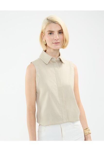 Camisa Para Mujer Manga Sisa Color Café Claro Marca Patprimo #30010668