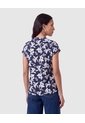 Camiseta Manga Casquillo Escote V   Para Mujer Azul Patprimo de Patprimo