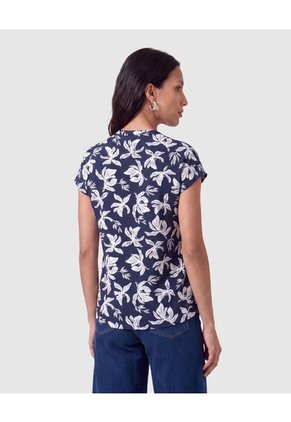 Camiseta Manga Casquillo Escote V   Para Mujer Azul Patprimo