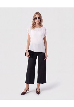 Blusa Manga Capa Corta   Para Mujer Blanco Patprimo