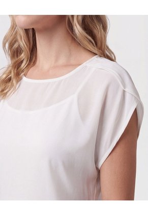 Blusa Manga Capa Corta   Para Mujer Blanco Patprimo