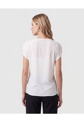Blusa Manga Capa Corta   Para Mujer Blanco Patprimo