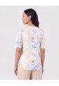 Blusa Cuello En V Manga Fluda   Para Mujer Amarillo Patprimo de Patprimo