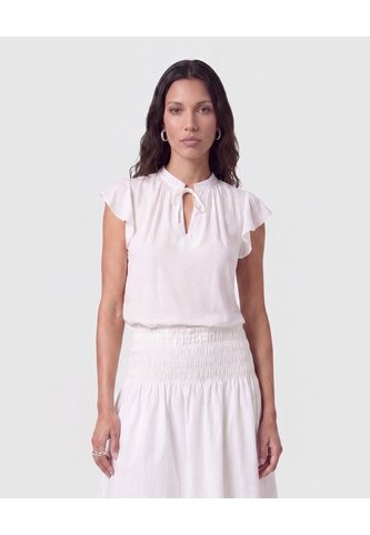 Blusa Manga Volante Y Lazo   Para Mujer Blanco Patprimo Patprimo