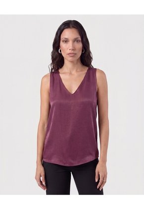Blusa Esqueleto Unicolor Para Mujer Vino Patprimo