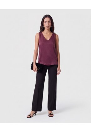 Blusa Esqueleto Unicolor Para Mujer Vino Patprimo
