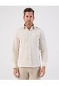 Guayabera Con Textura Sutil Resort   Para Hombre Crema Patprimo de Patprimo
