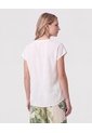 Blusa Cuello V Manga Corta   Para Mujer Blanco Patprimo de Patprimo