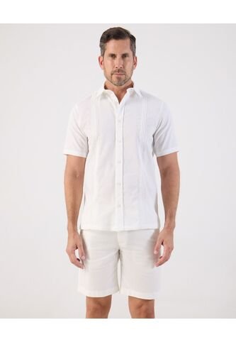 Camisa Guayabera Manga Corta   Para Hombre Blanco Patprimo Patprimo