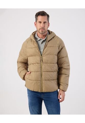 Chaqueta Acolchada Con Capota   Para Hombre Beige Patprimo Patprimo