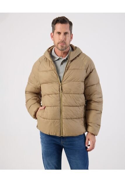 Chaqueta Acolchada Con Capota   Para Hombre Beige Patprimo