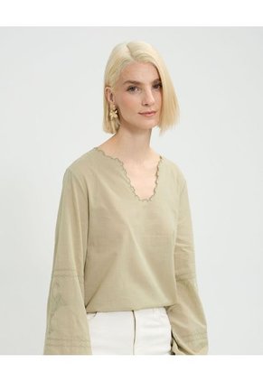 Blusa Para Mujer Manga Larga Color Verde Marca Patprimo #30123500