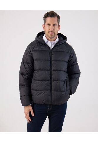 Chaqueta Acolchada Con Capota   Para Hombre Negro Patprimo Patprimo