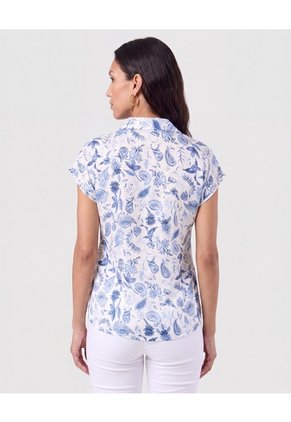 Blusa Camisera Manga Corta Para Mujer Azul Patprimo