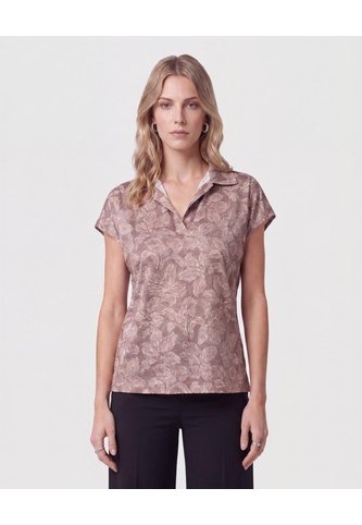 Blusa Cuello Camisero Manga Corta   Para Mujer Café Patprimo Patprimo