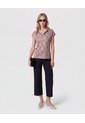 Blusa Cuello Camisero Manga Corta   Para Mujer Café Patprimo de Patprimo