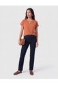 Blusa Manga Con Dobladillo   Para Mujer Naranja Patprimo de Patprimo