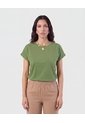 Blusa Manga Con Dobladillo   Para Mujer Verde Patprimo de Patprimo