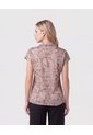 Blusa Cuello Camisero Manga Corta   Para Mujer Café Patprimo de Patprimo