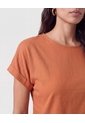 Blusa Manga Con Dobladillo   Para Mujer Naranja Patprimo de Patprimo
