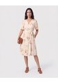 Vestido Cruzado Con Lazo   Para Mujer Crema Patprimo de Patprimo