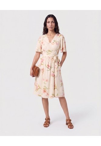Vestido Cruzado Con Lazo   Para Mujer Crema Patprimo Patprimo