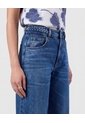 Jeans Bota Ancha Con Trenzado   Para Mujer Azul Patprimo de Patprimo