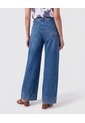Jeans Bota Ancha Con Trenzado   Para Mujer Azul Patprimo de Patprimo