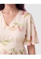 Vestido Cruzado Con Lazo   Para Mujer Crema Patprimo de Patprimo