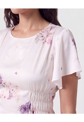 Blusa Con Cintura Elástica   Para Mujer Crema Patprimo