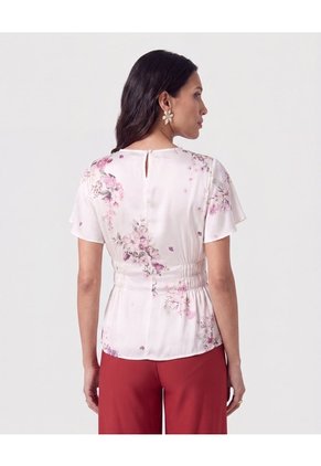 Blusa Con Cintura Elástica   Para Mujer Crema Patprimo