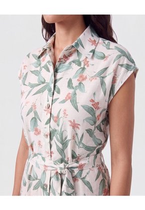 Vestido Camisero Ajustable   Para Mujer Verde Patprimo