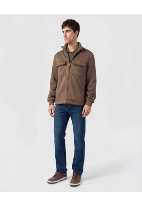 Chaqueta Con Bolsillos De Tapa   Para Hombre Café Patprimo