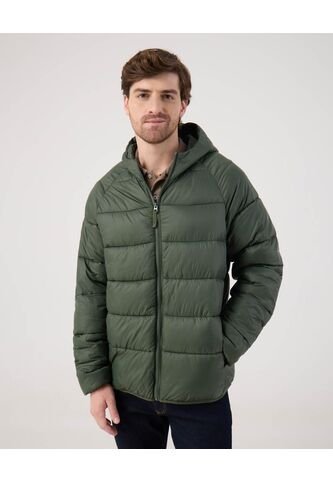 Chaqueta Acolchada Unicolor   Para Hombre Verde Patprimo Patprimo