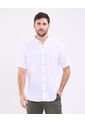 Camisa Manga Corta Unicolor   Para Hombre Blanco Patprimo de Patprimo