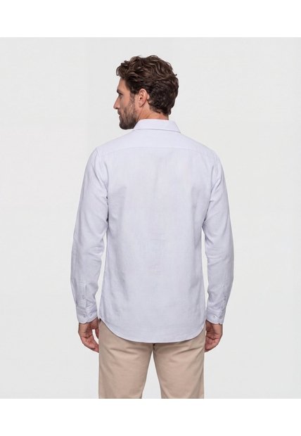 Camisa De Rayas Con Pechera   Para Hombre Azul Patprimo