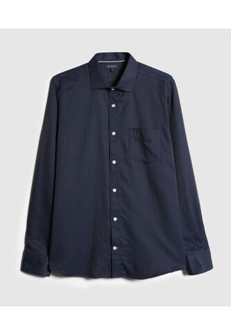 Camisa Para Hombre Manga Larga Sin Bolsillo Cuello Italiano Color Azul  Marca Patprimo #44012575 Patprimo